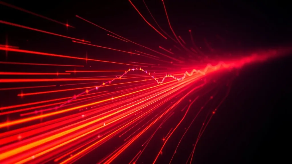 Abstract visualization of high speed data transmission, neon